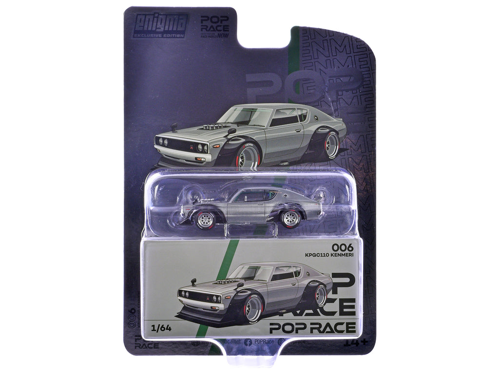Skyline KPGC110 "Kenmeri" RHD (Right Hand Drive) Raw Metal "Enigma Exclusive Edition" 1/64 Diecast Model Car by Pop Race - image 3