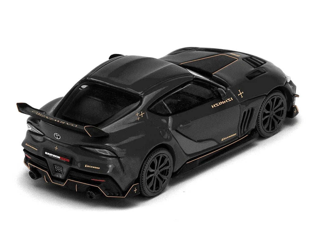 Toyota Supra DarwinPro Black with Gold Accents "Enigma Exclusive Edition" 1/64 Diecast Model Car by Pop Race - image 3