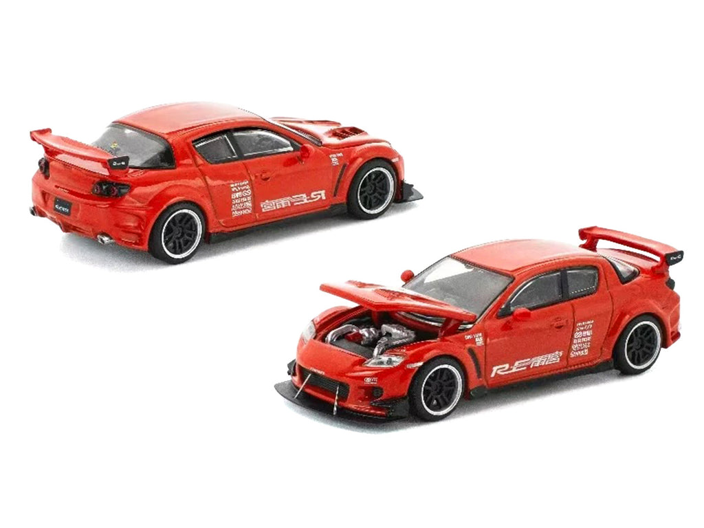 Mazda RX-8 RE-Amemiya RHD (Right Hand Drive) Red with Graphics "Enigma Exclusive Edition" 1/64 Die Cast Model Car by Pop Race - image 5