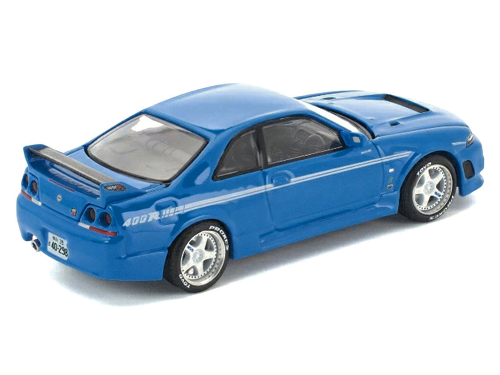 GT-R R33 400R RHD (Right Hand Drive) Champion Blue with White Stripes "Enigma Exclusive Edition" 1/64 Die Cast Model Car by Pop Race - image 3