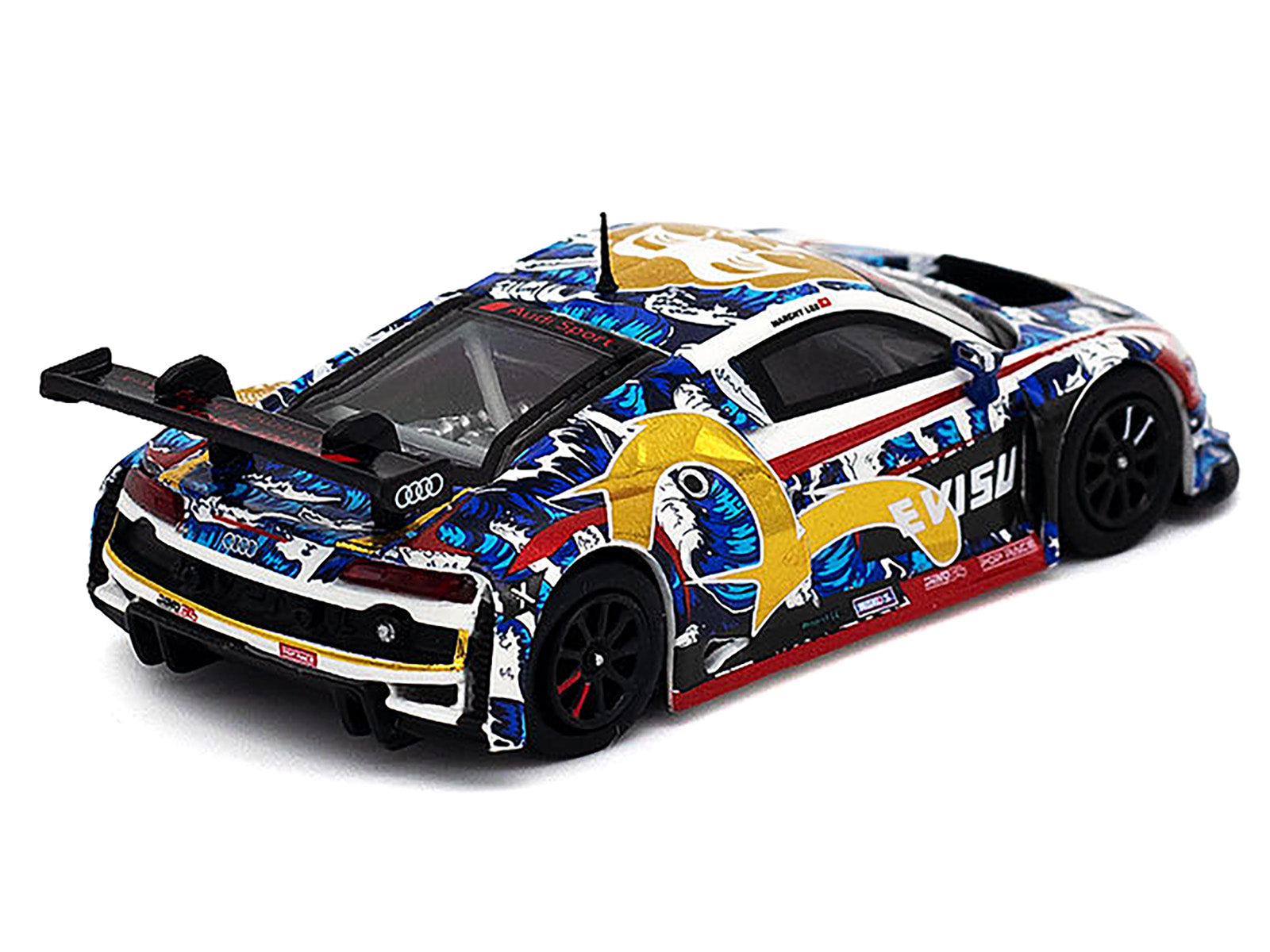 Audi R8 LMS "Evisu Racing X Works" White with Graphics 1/64 Diecast Model Car by Pop Race - image 4