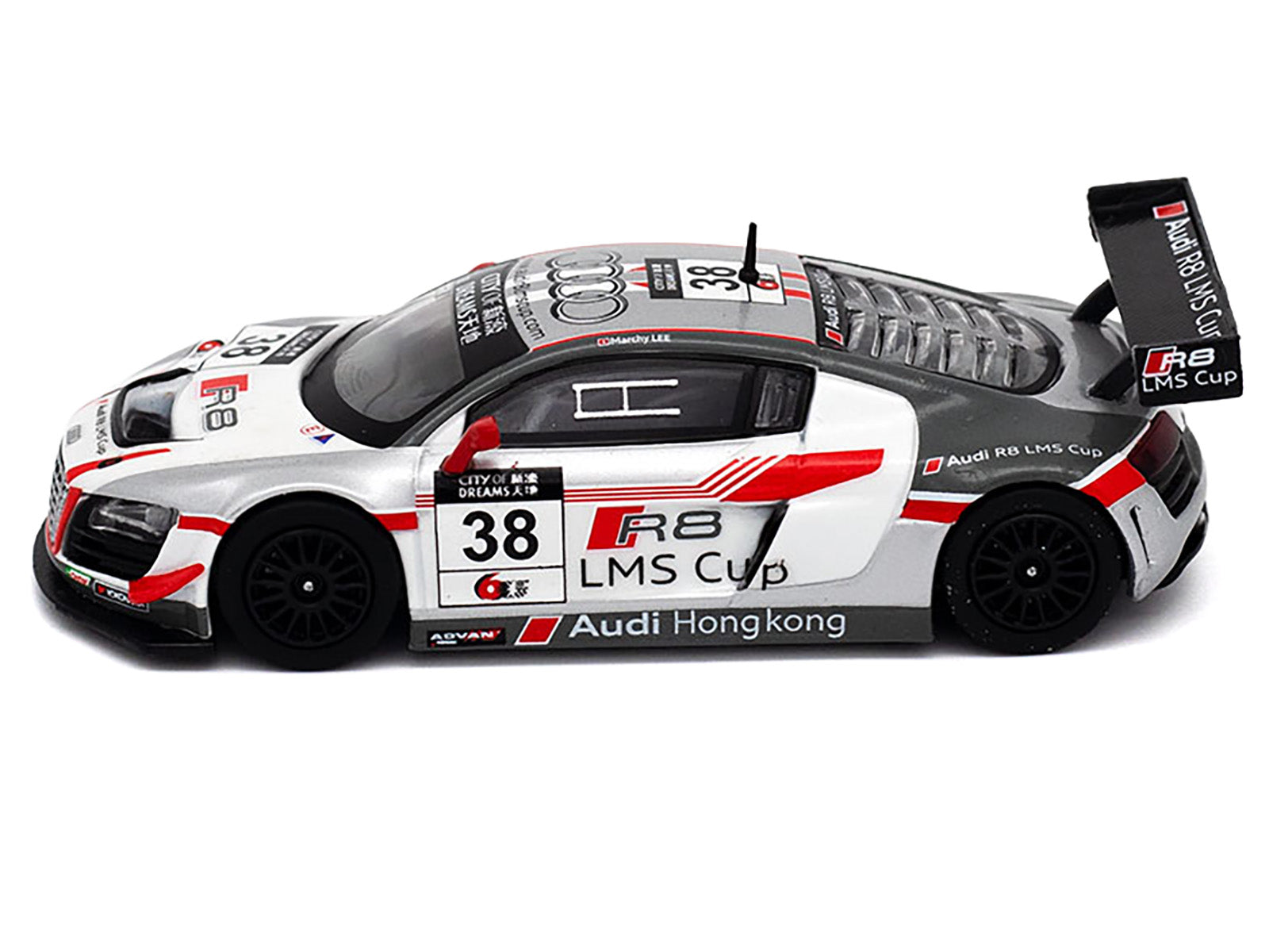 Audi R8 LMS #38 Marchy Lee "Macau GT Cup" (2013) 1/64 Diecast Model Car by Pop Race - image 2