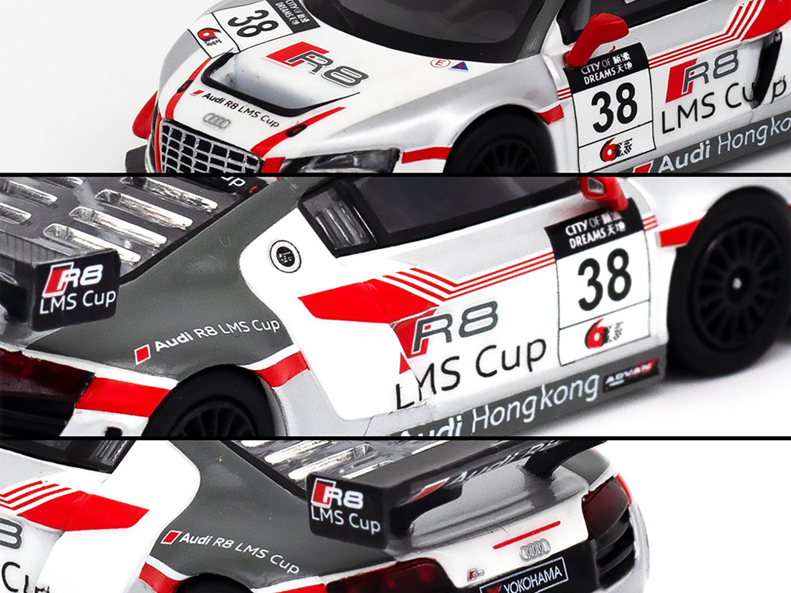 Audi R8 LMS #38 Marchy Lee "Macau GT Cup" (2013) 1/64 Diecast Model Car by Pop Race - image 3