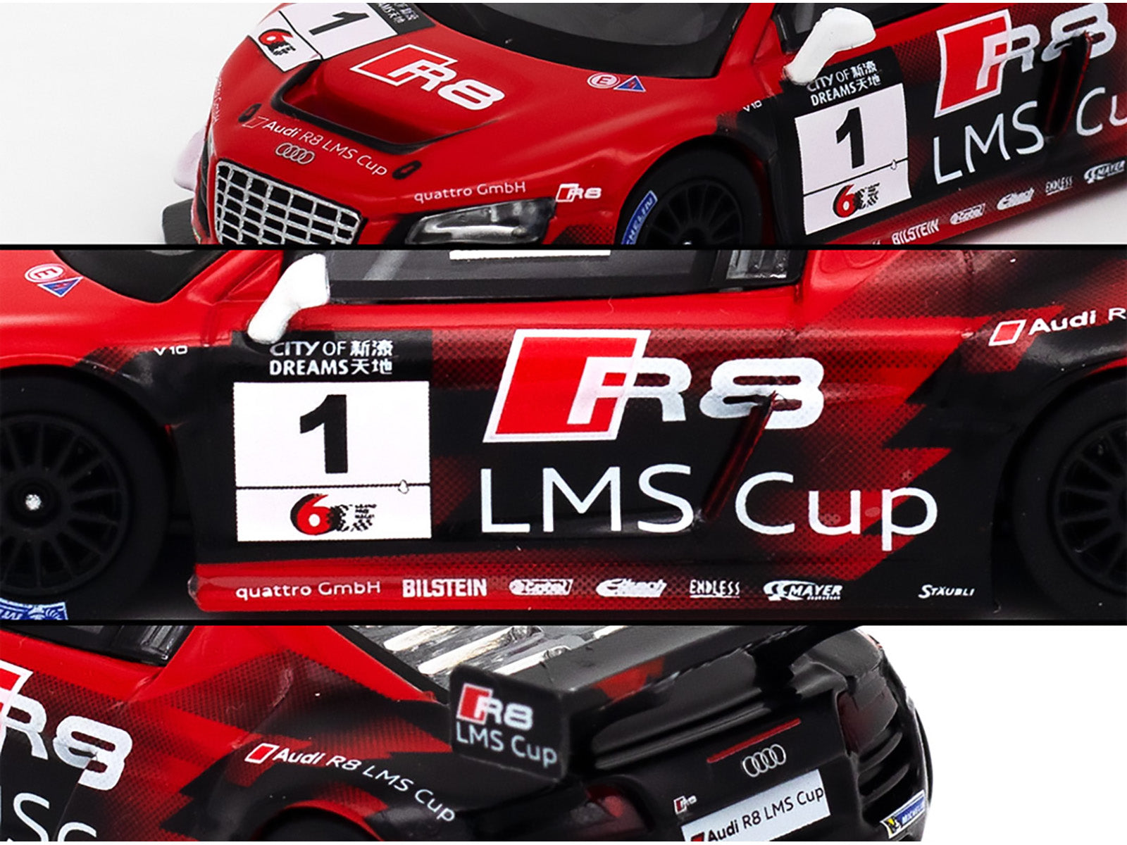 Audi R8 LMS #1 Edoardo Mortara Winner "Macau GT Cup" (2013) 1/64 Diecast Model Car by Pop Race - image 3