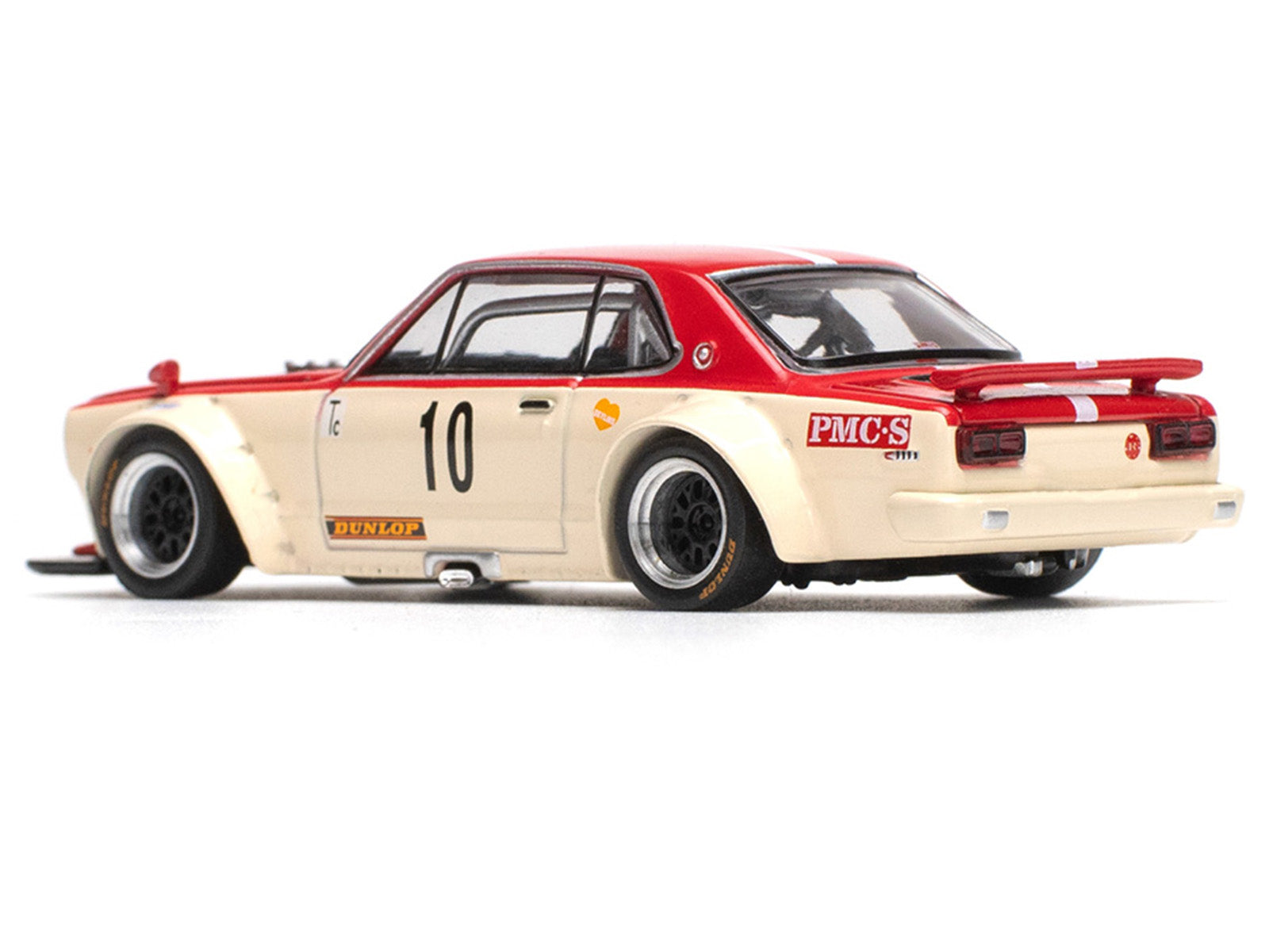 Skyline GT-R V8 Drift "Hakosuka" RHD (Right Hand Drive) #10 "Watanabe" Red and Cream 1/64 Diecast Model Car by Pop Race - image 4