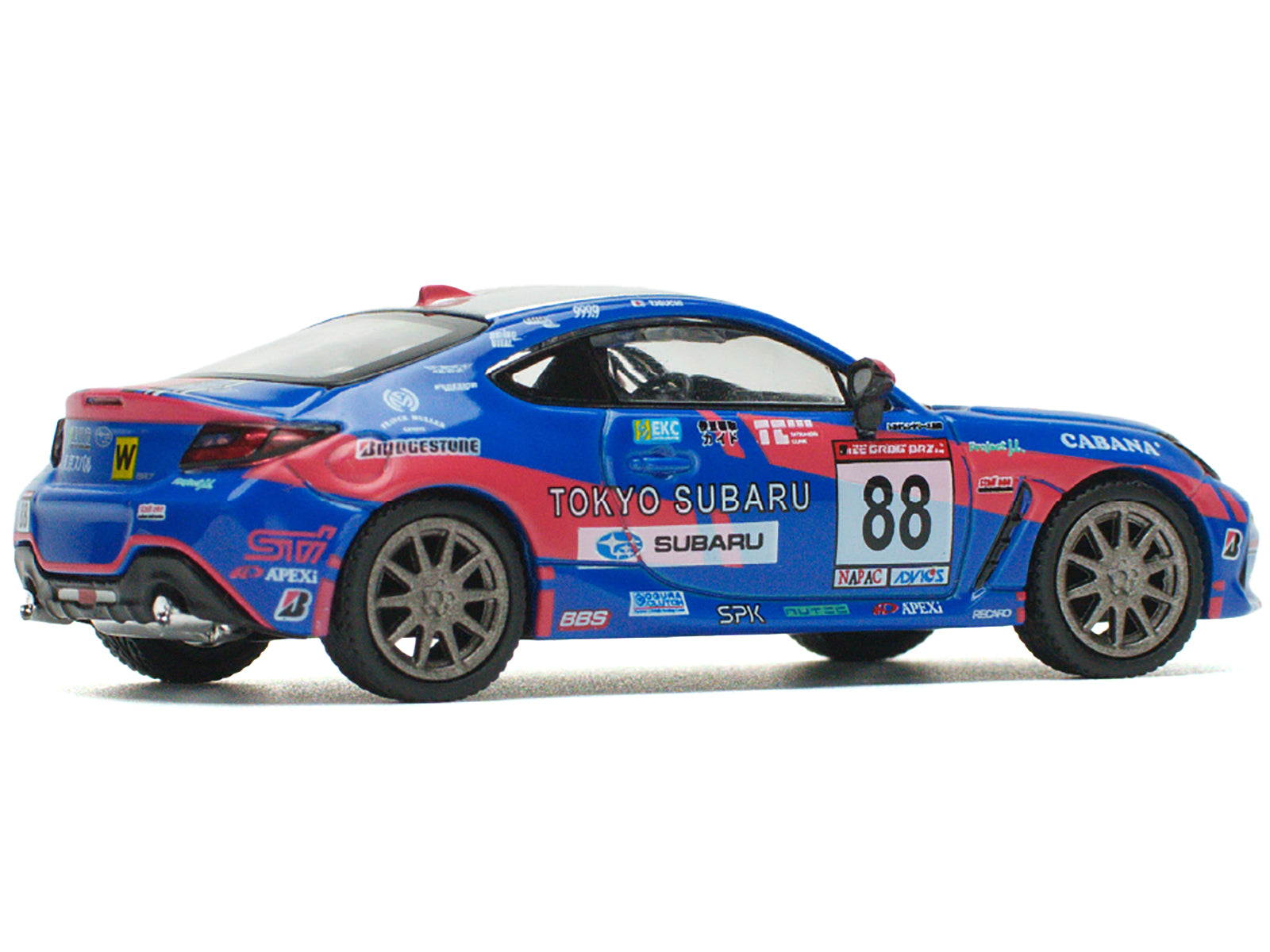 Subaru BRZ #88 Blue with Graphics "Tokyo Subaru Racing" 1/64 Diecast Model Car by Pop Race - image 3