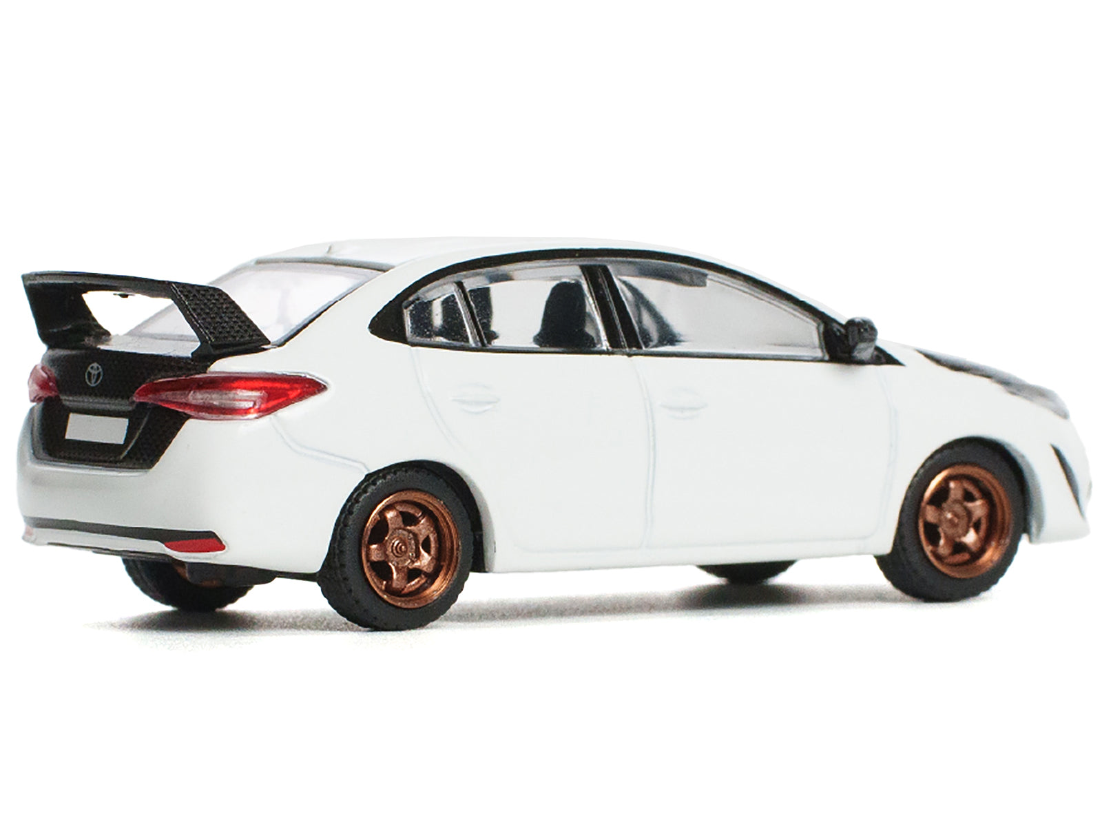 Toyota GR Vios White with Carbon Hood 1/64 Diecast Model Car by Pop Race - image 3