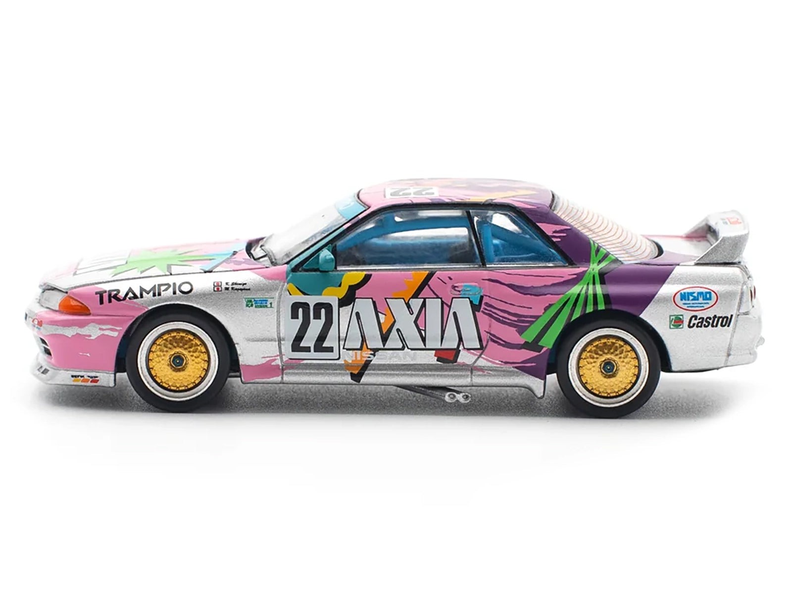 GTR R32 RHD (Right Hand Drive) #22 Masahiko Kageyama - Kazuo Shimizu "Axia" Group A "Japanese Touring Car Championship" (1991) 1/64 Diecast Model Car by Pop Race - image 2
