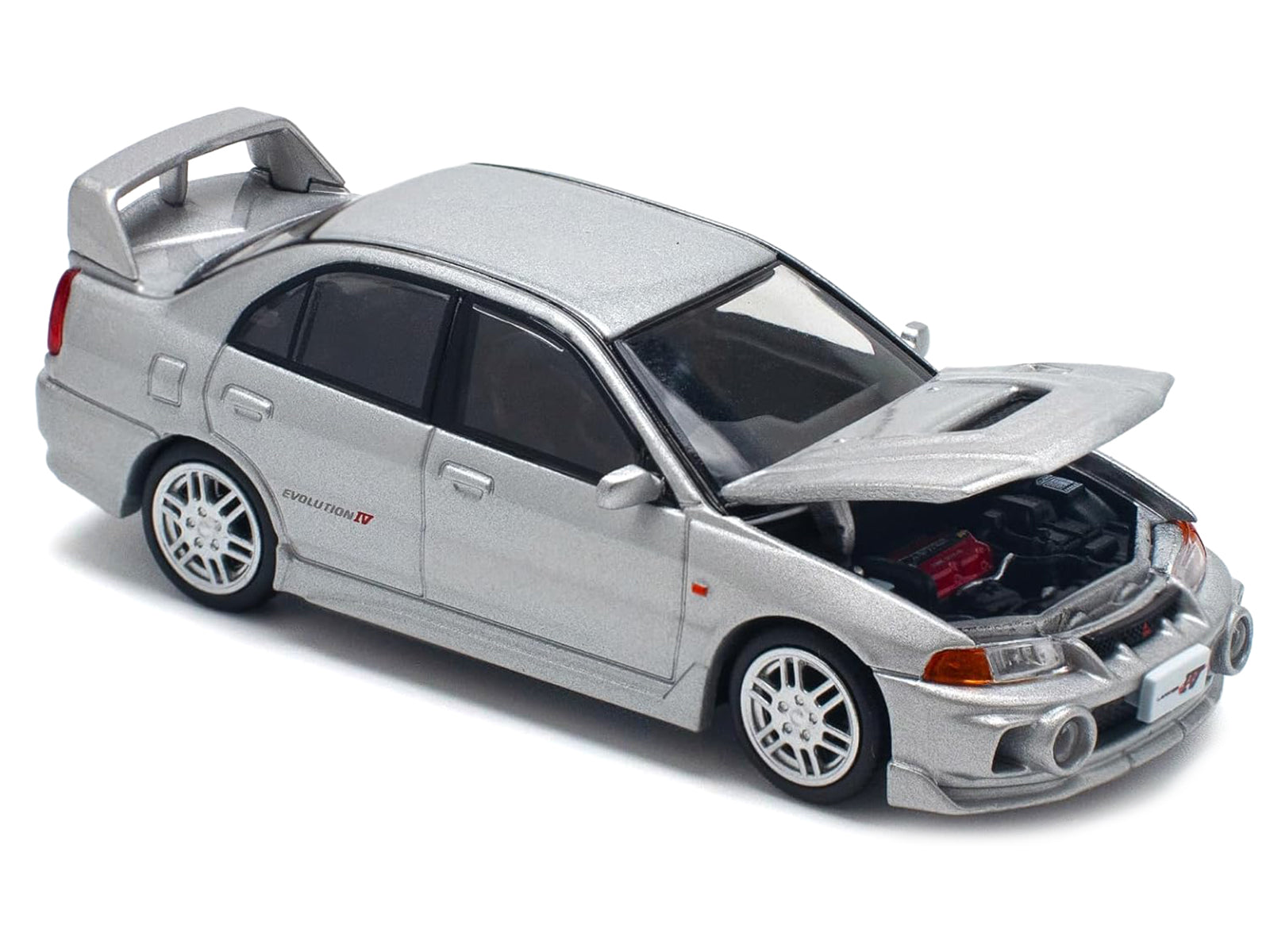 Mitsubishi Lancer Evolution IV RHD (Right Hand Drive) Steel Silver Metallic 1/64 Diecast Model Car by Pop Race - image 2