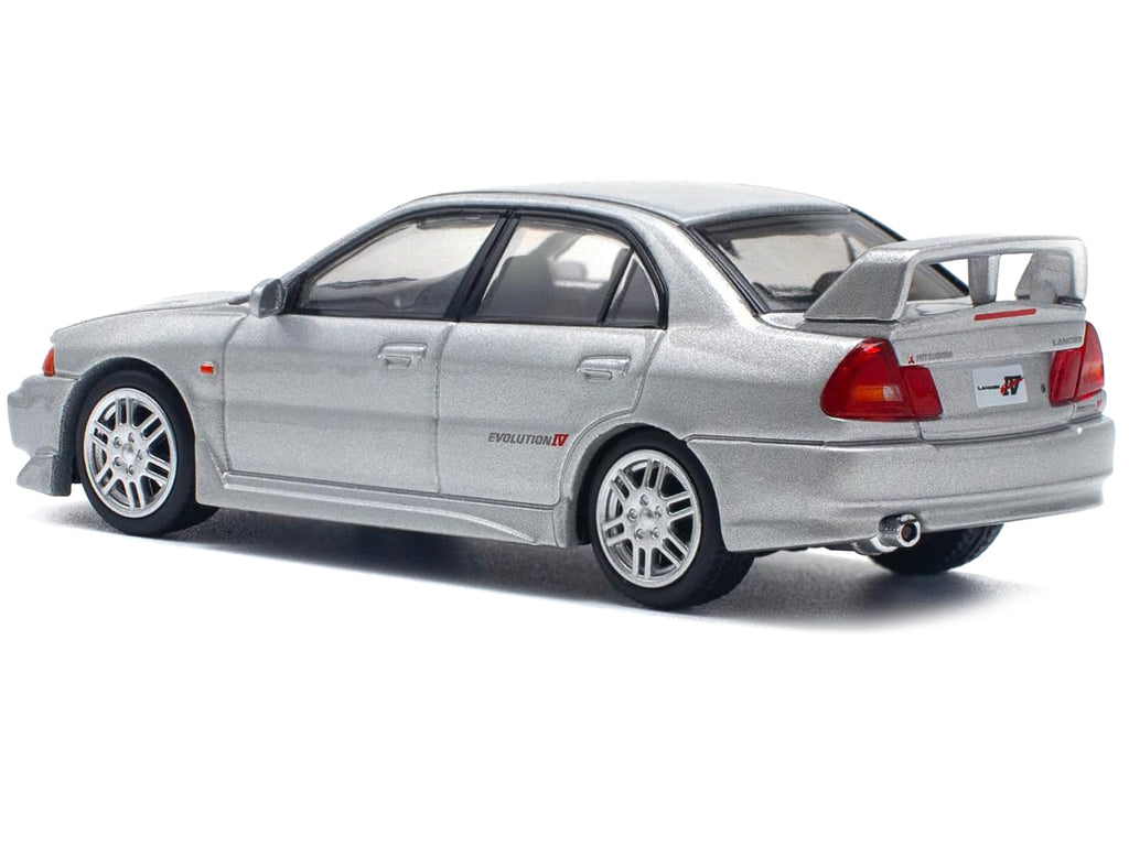 Mitsubishi Lancer Evolution IV RHD (Right Hand Drive) Steel Silver Metallic 1/64 Diecast Model Car by Pop Race - image 3