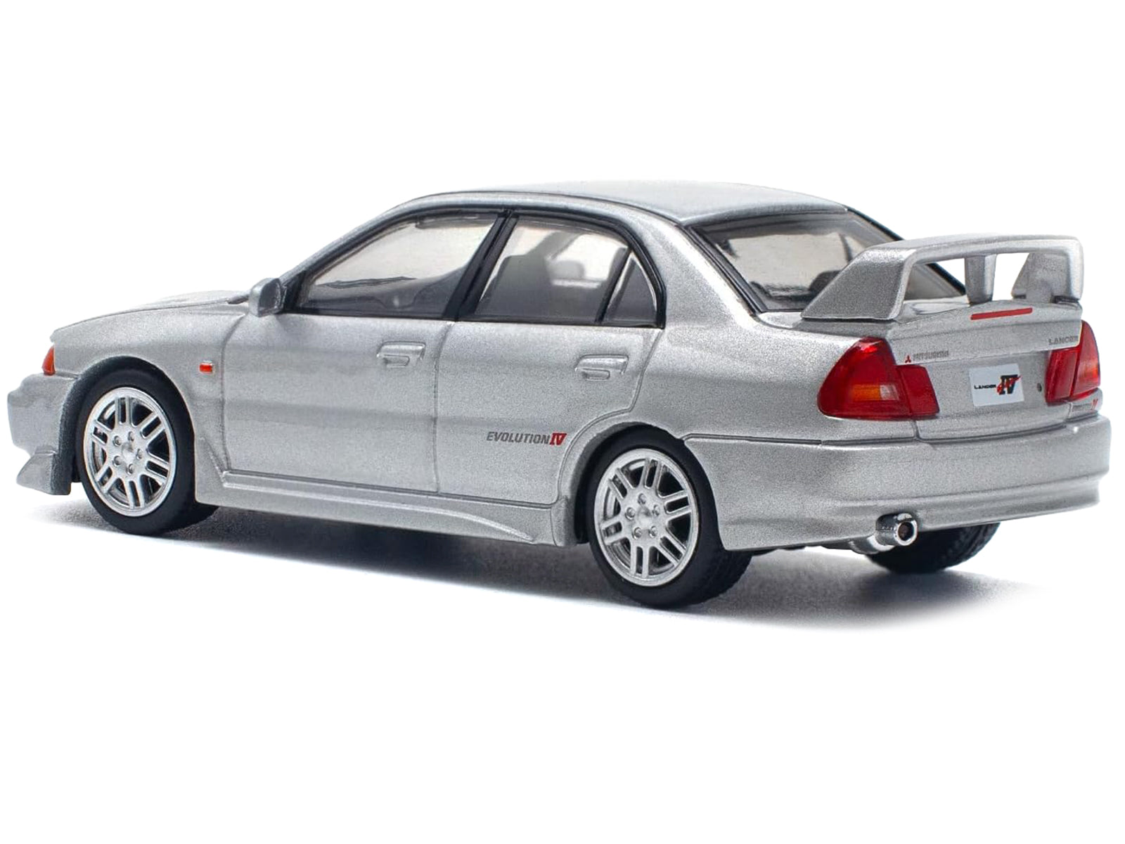 Mitsubishi Lancer Evolution IV RHD (Right Hand Drive) Steel Silver Metallic 1/64 Diecast Model Car by Pop Race - image 3