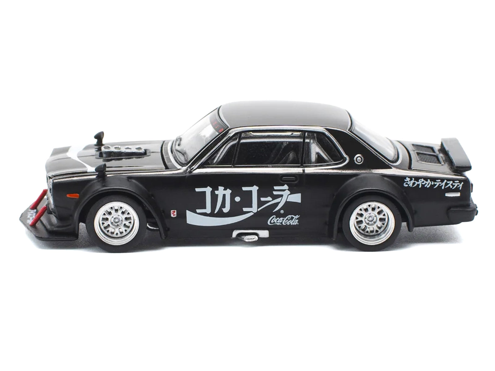 Skyline GT-R V8 Drift "Hakosuka" RHD (Right Hand Drive) "Coca-Cola" Black 1/64 Diecast Model Car by Pop Race - image 3