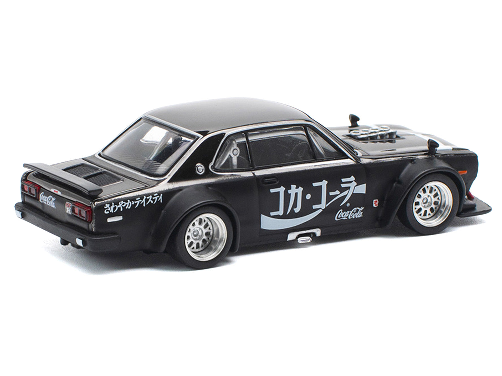 Skyline GT-R V8 Drift "Hakosuka" RHD (Right Hand Drive) "Coca-Cola" Black 1/64 Diecast Model Car by Pop Race - image 4