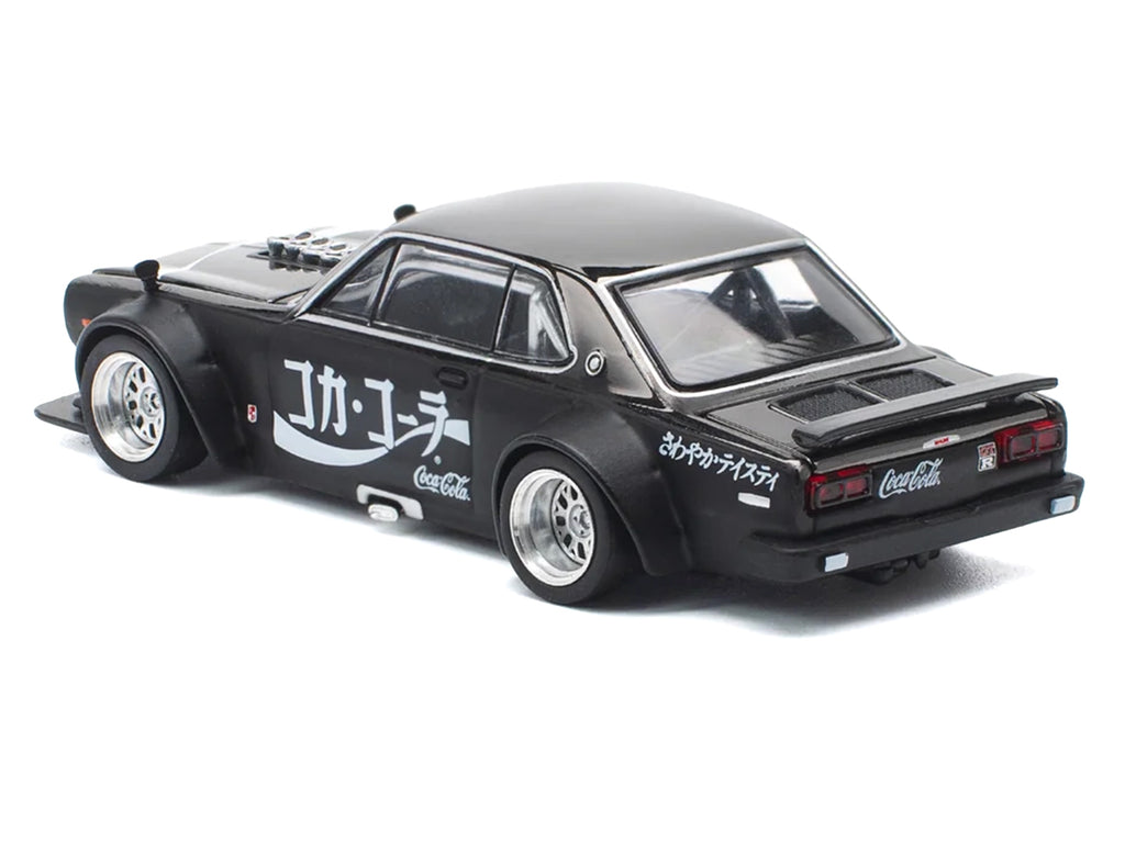 Skyline GT-R V8 Drift "Hakosuka" RHD (Right Hand Drive) "Coca-Cola" Black 1/64 Diecast Model Car by Pop Race - image 5