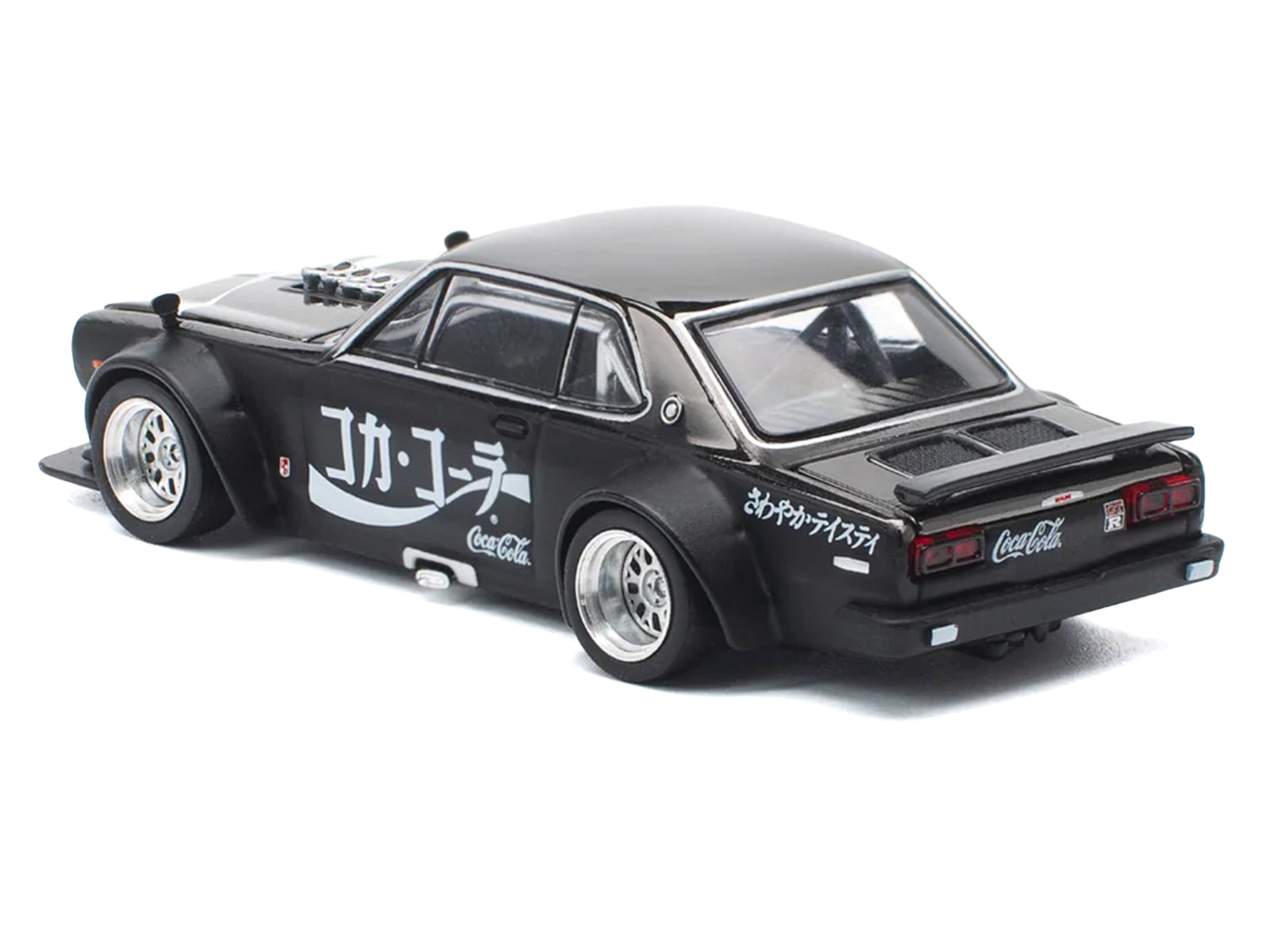 Skyline GT-R V8 Drift "Hakosuka" RHD (Right Hand Drive) "Coca-Cola" Black 1/64 Diecast Model Car by Pop Race - image 5