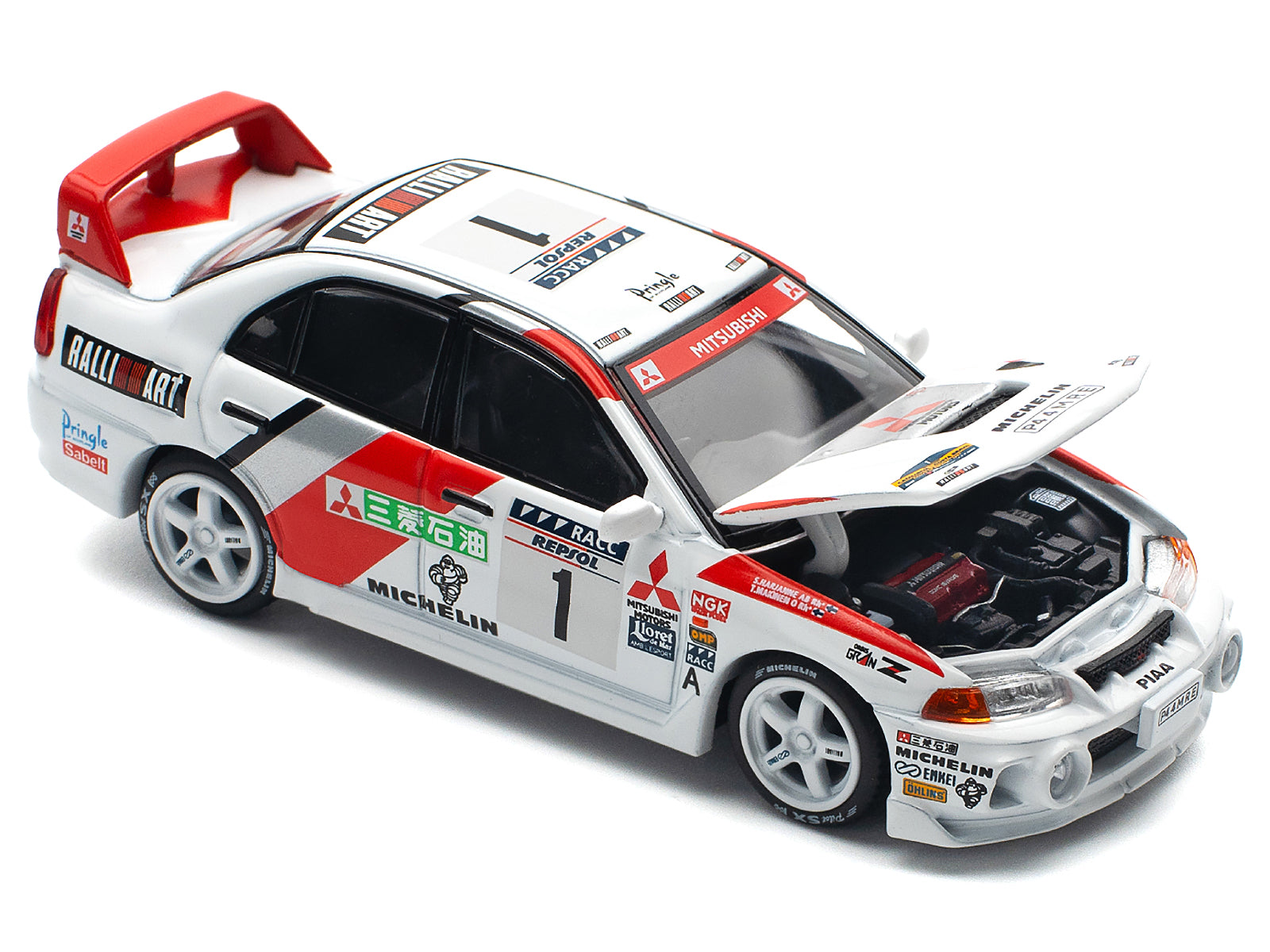 Mitsubishi Lancer Evolution IV RHD (Right Hand Drive) #1 Tommi Makinen - Seppo Harjanne Winner "Rally de Catalunya" (1997) 1/64 Diecast Model Car by Pop Race - image 2