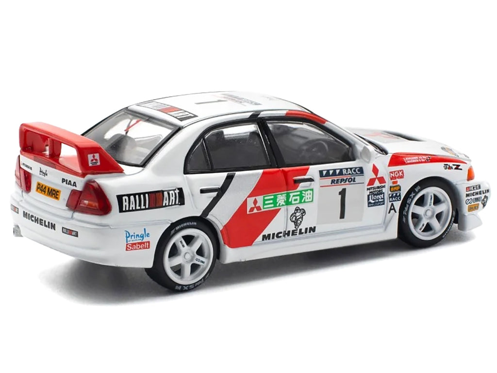 Mitsubishi Lancer Evolution IV RHD (Right Hand Drive) #1 Tommi Makinen - Seppo Harjanne Winner "Rally de Catalunya" (1997) 1/64 Diecast Model Car by Pop Race - image 4