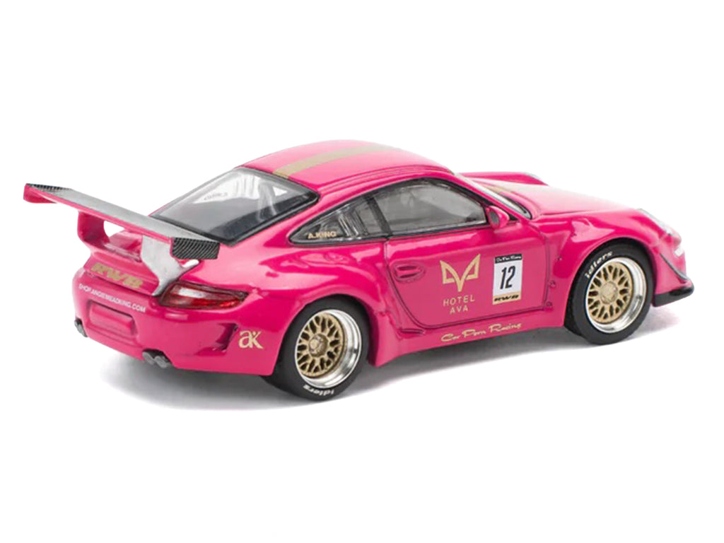 RWB 997 #12 "Hotel Ava" Pink Metallic 1/64 Diecast Model Car by Pop Race - image 4