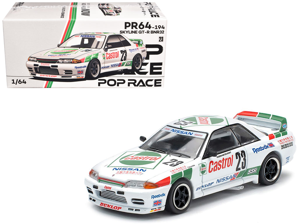 Nissan Skyline GT-R (BNR32) RHD (Right Hand Drive) #23 Winner "Macau Guia Race" (1990) 1/64 Diecast Model Car by Pop Race