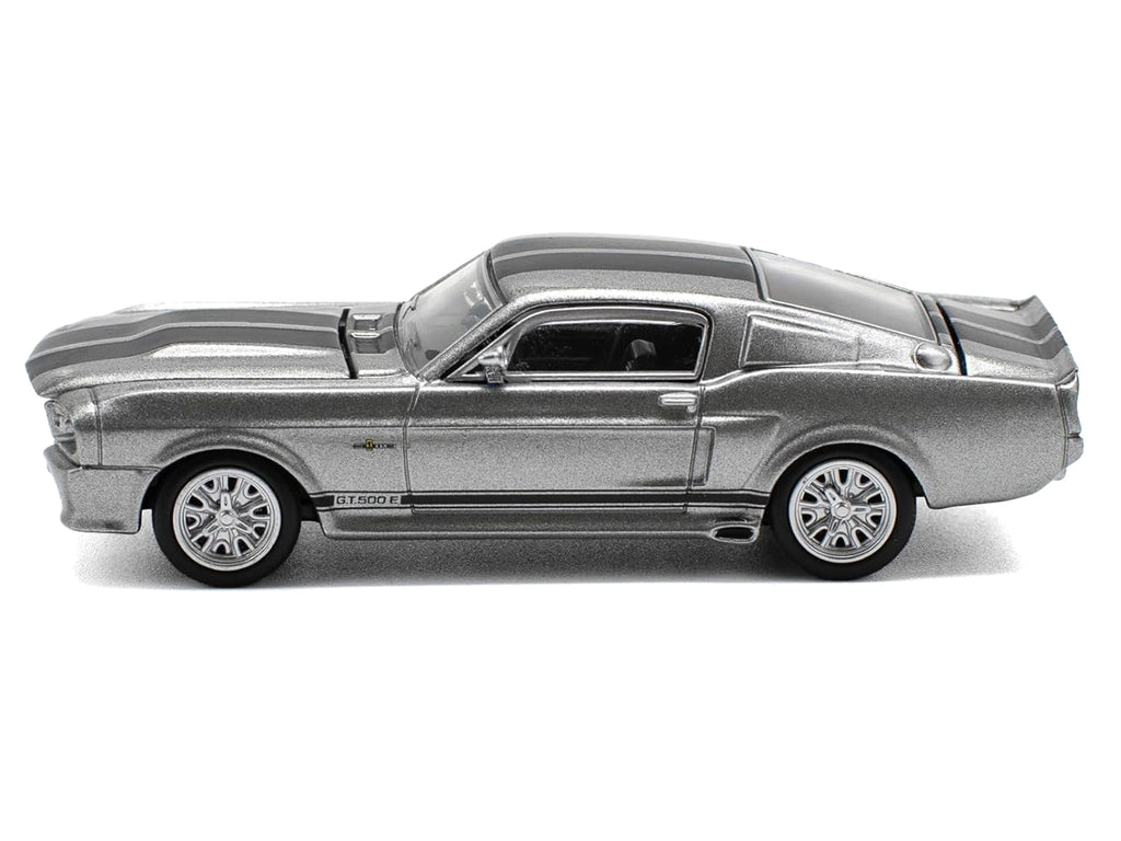 Shelby Mustang GT500 Gray Metallic with Black Stripes 1/64 Diecast Model Car by Pop Race - image 3
