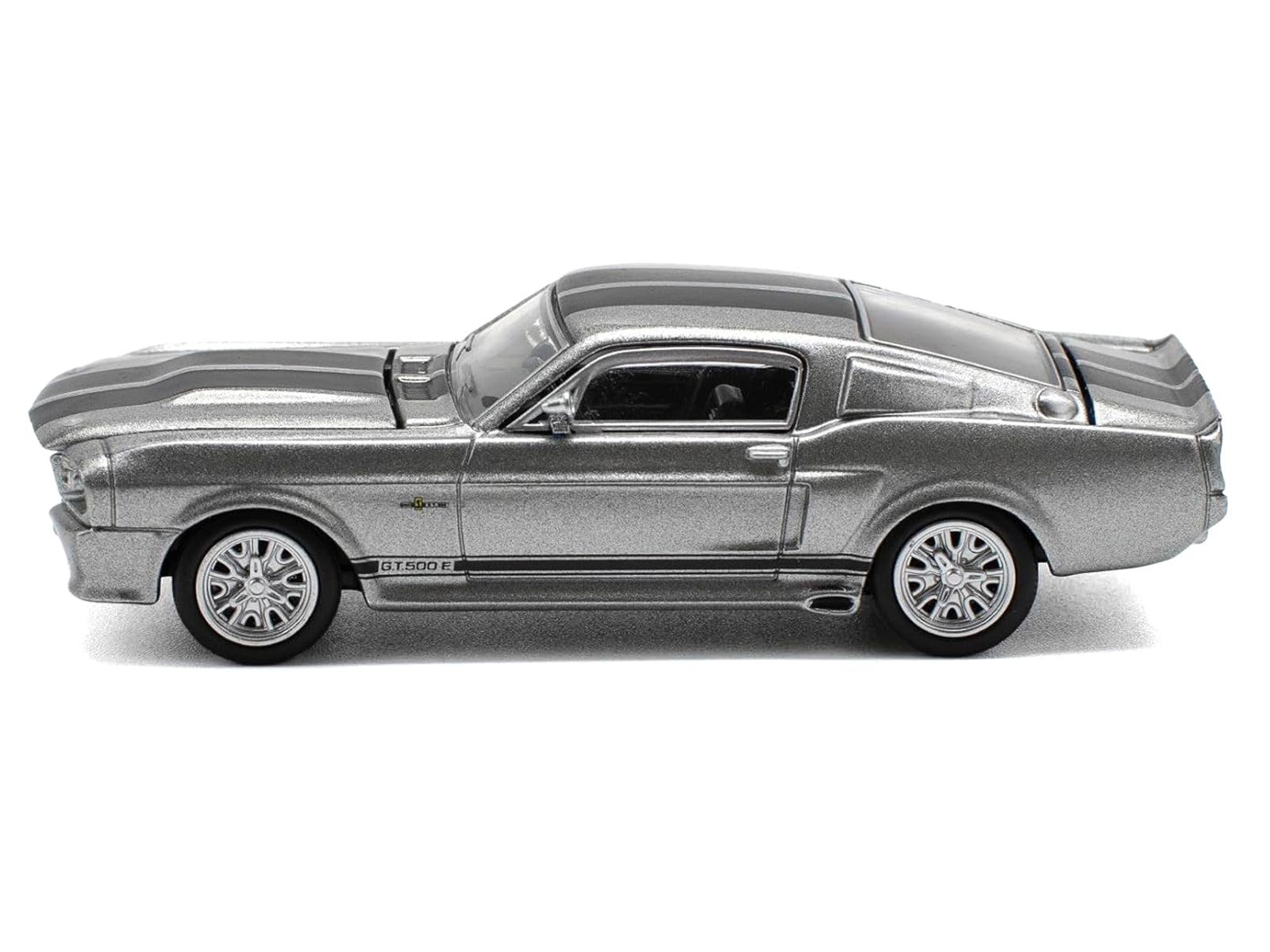 Shelby Mustang GT500 Gray Metallic with Black Stripes 1/64 Diecast Model Car by Pop Race - image 3
