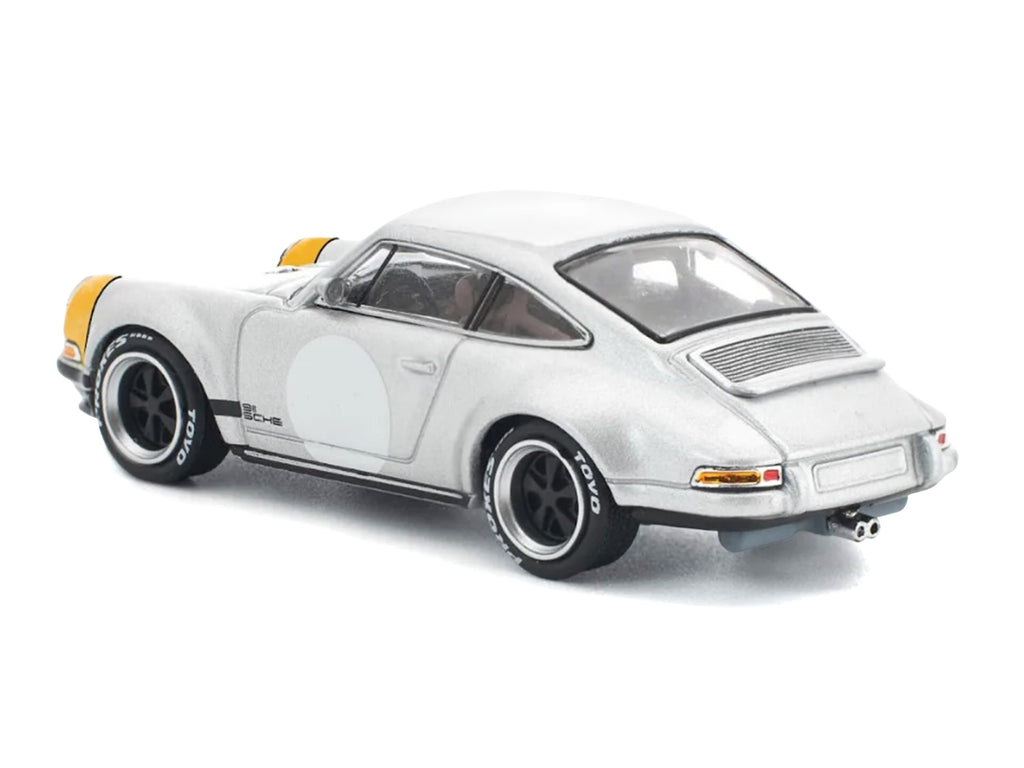 Singer 964 Silver Metallic with Yellow Front 1/64 Diecast Model Car by Pop Race - image 4