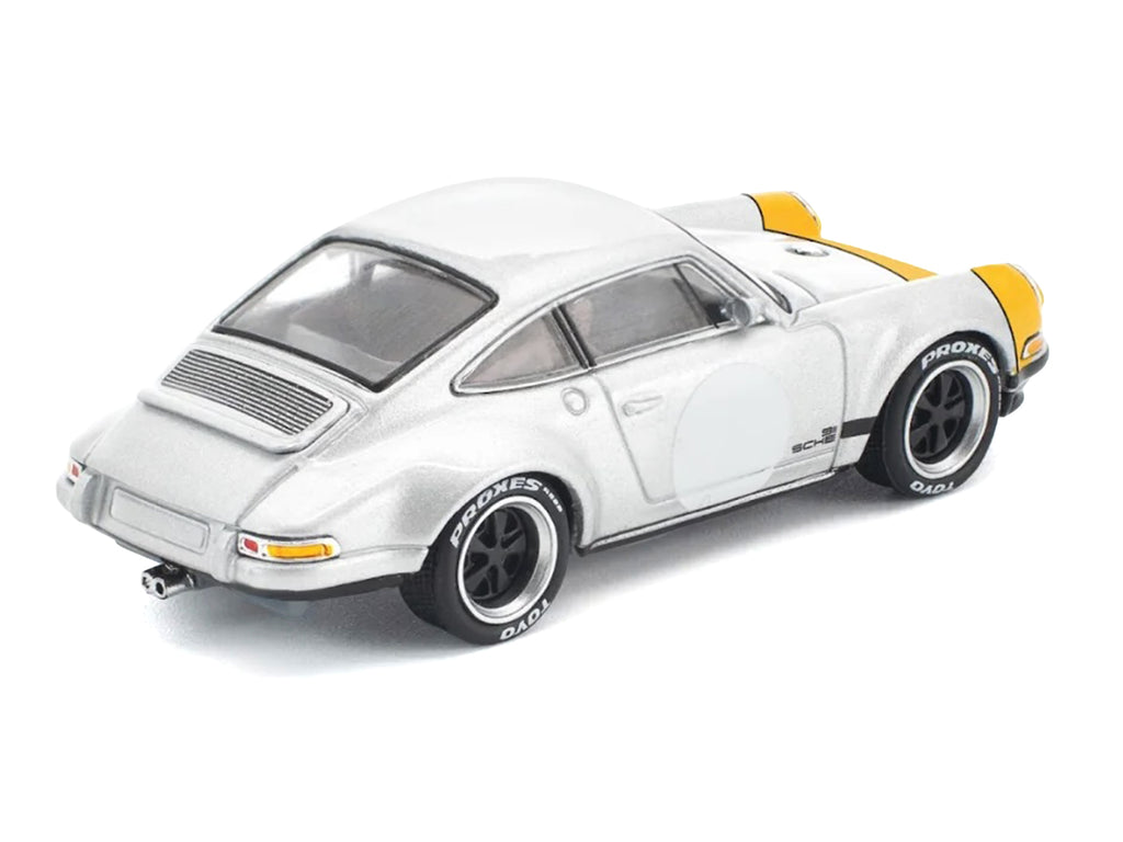 Singer 964 Silver Metallic with Yellow Front 1/64 Diecast Model Car by Pop Race - image 5