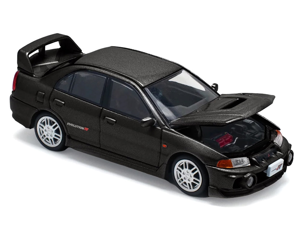 Mitsubishi Lancer Evolution IV RHD (Right Hand Drive) Pyrenees Black Pearl 1/64 Diecast Model Car by Pop Race - image 2