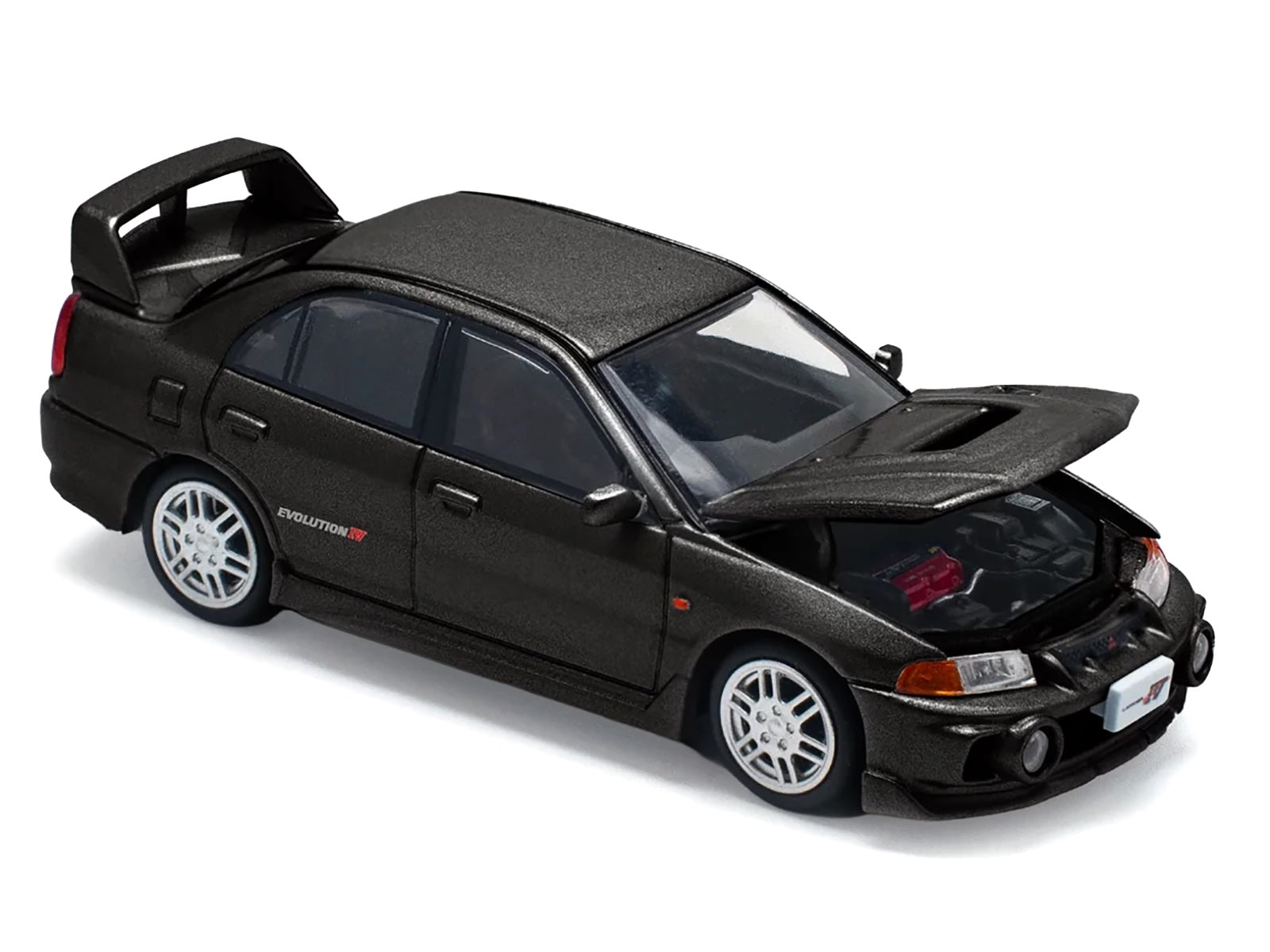 Mitsubishi Lancer Evolution IV RHD (Right Hand Drive) Pyrenees Black Pearl 1/64 Diecast Model Car by Pop Race - image 2
