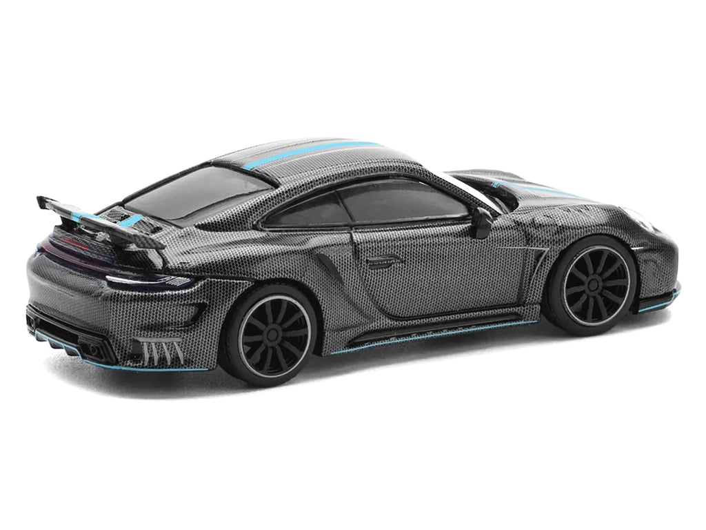 992 Stinger GTR Carbon Edition with Blue Stripe 1/64 Diecast Model Car by Pop Race - image 4