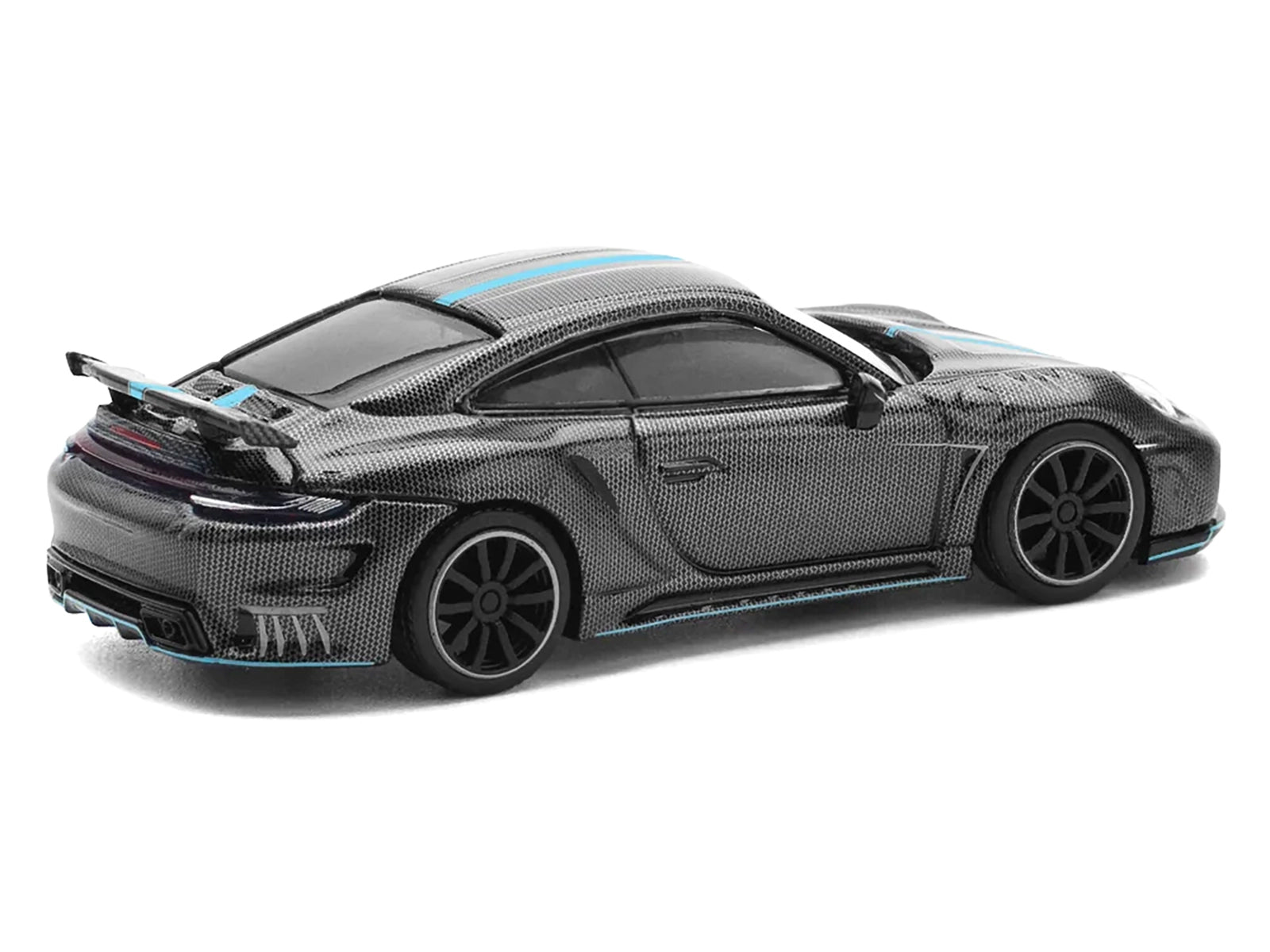 992 Stinger GTR Carbon Edition with Blue Stripe 1/64 Diecast Model Car by Pop Race - image 4