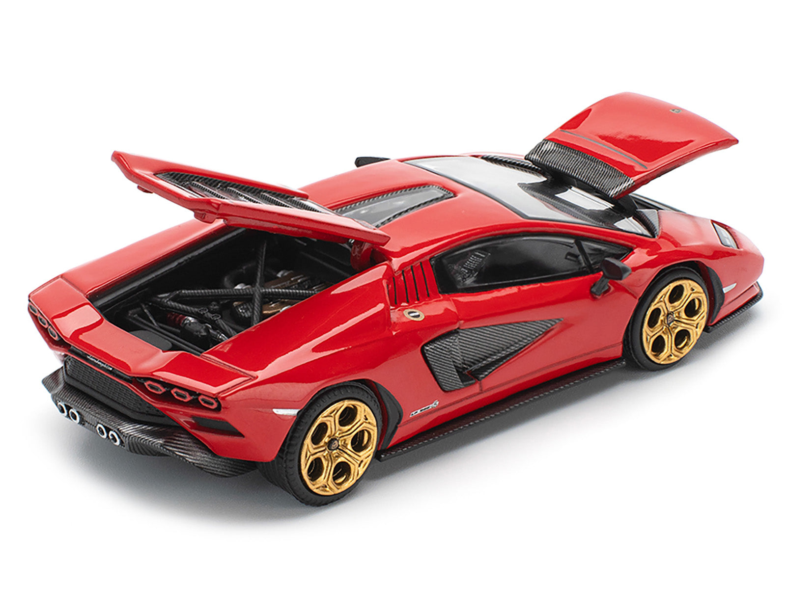 Lamborghini Countach LPI 800-4 Red with Carbon Accents 1/64 Diecast Model Car by Pop Race - image 3
