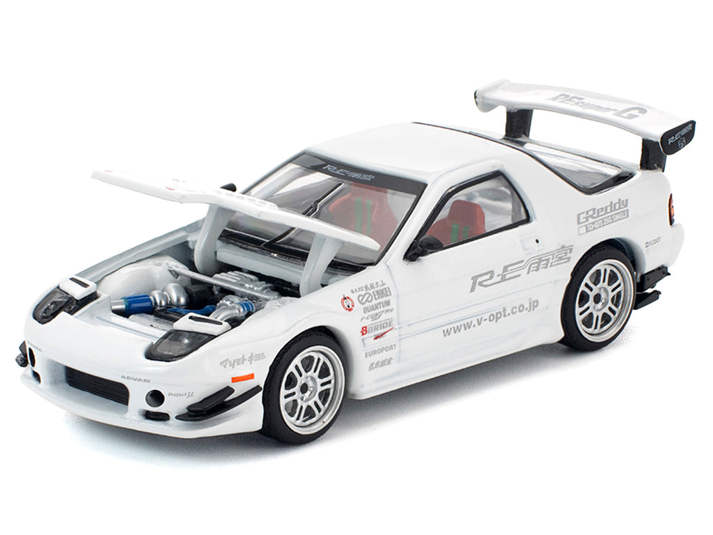 Mazda RX7 (FC3S) RE Amemiya RHD (Right Hand Drive) White 1/64 Diecast Model Car by Pop Race - image 2