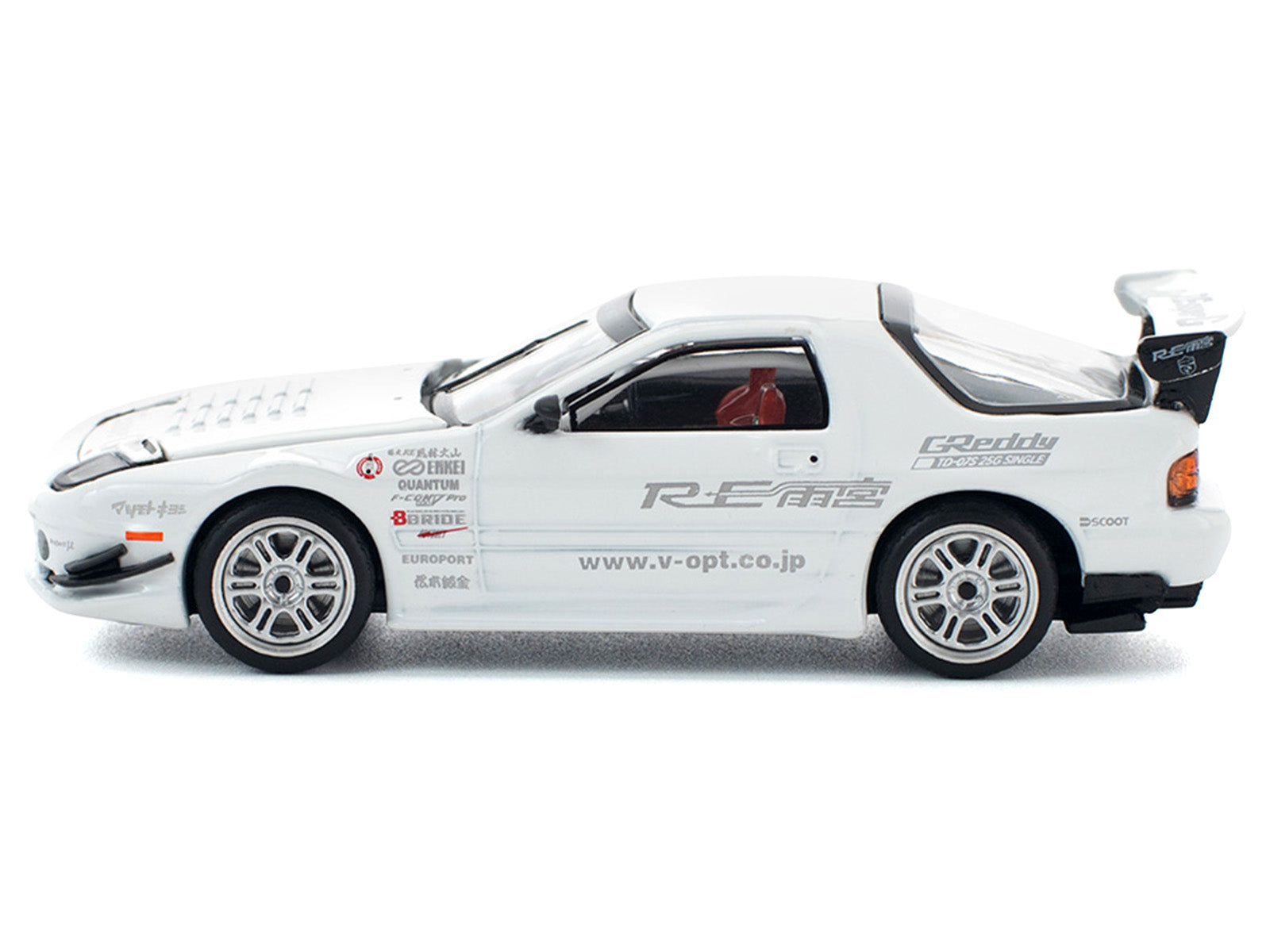 Mazda RX7 (FC3S) RE Amemiya RHD (Right Hand Drive) White 1/64 Diecast Model Car by Pop Race - image 3