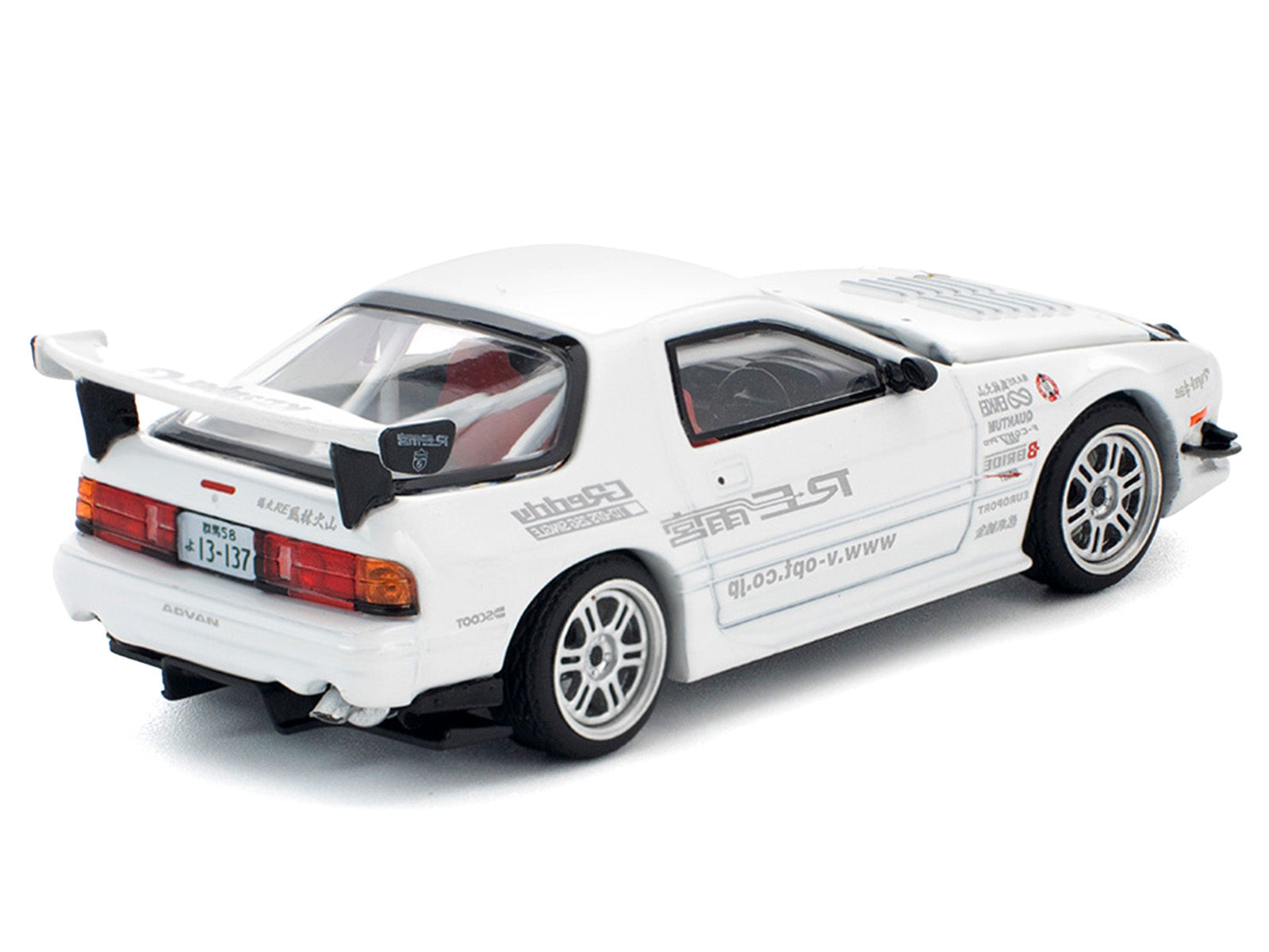 Mazda RX7 (FC3S) RE Amemiya RHD (Right Hand Drive) White 1/64 Diecast Model Car by Pop Race - image 4