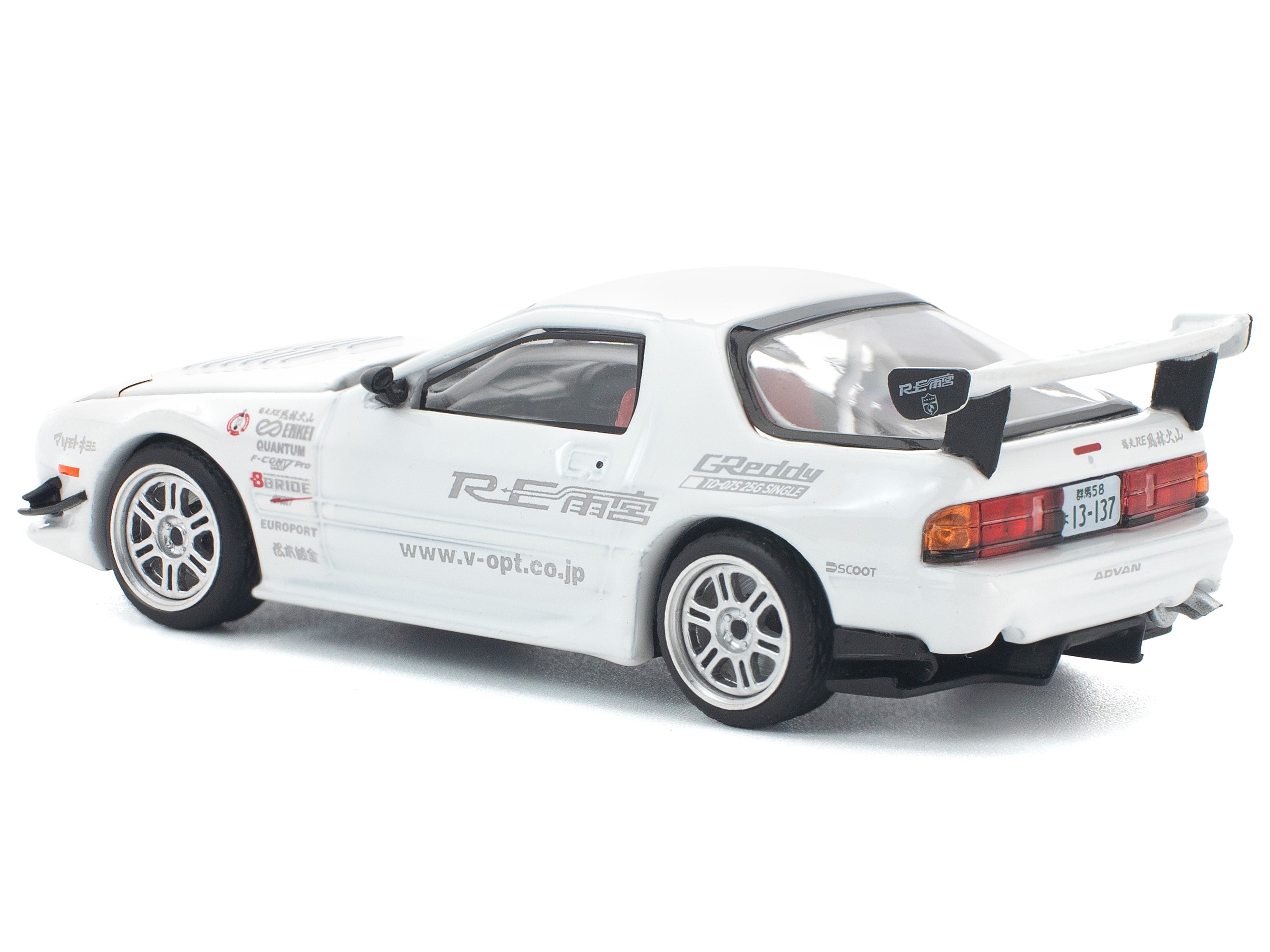 Mazda RX7 (FC3S) RE Amemiya RHD (Right Hand Drive) White 1/64 Diecast Model Car by Pop Race - image 5