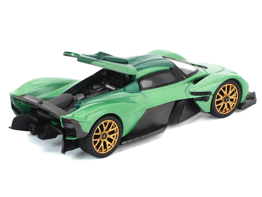 Aston Martin Valkyrie Iridescent Emerald Metallic with Green Carbon Top 1/64 Diecast Model Car by Pop Race