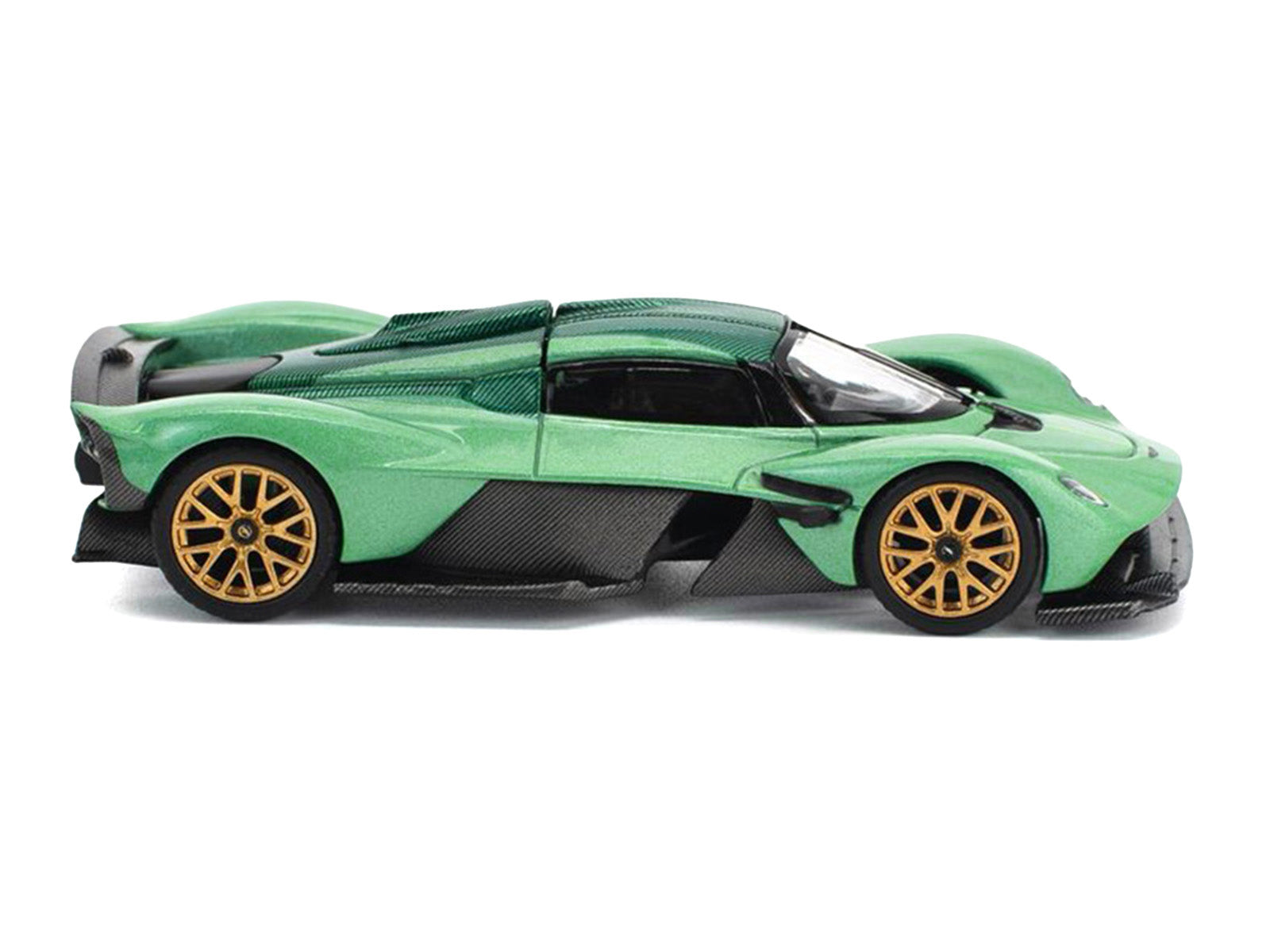 Aston Martin Valkyrie Iridescent Emerald Metallic with Green Carbon Top 1/64 Diecast Model Car by Pop Race