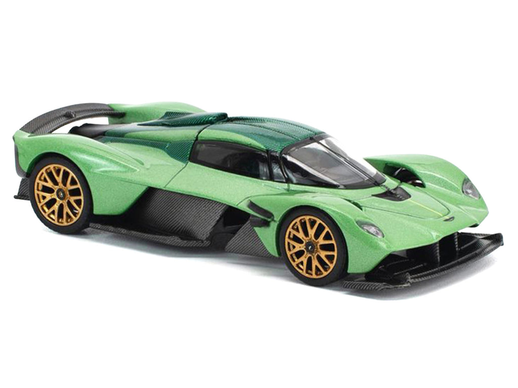 Aston Martin Valkyrie Iridescent Emerald Metallic with Green Carbon Top 1/64 Diecast Model Car by Pop Race