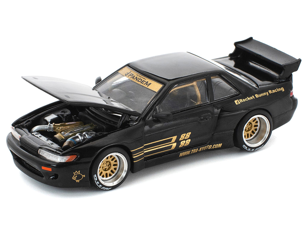Pandem S13 RHD (Right Hand Drive) Black with Gold Accents 1/64 Diecast Model Car by Pop Race - image 2