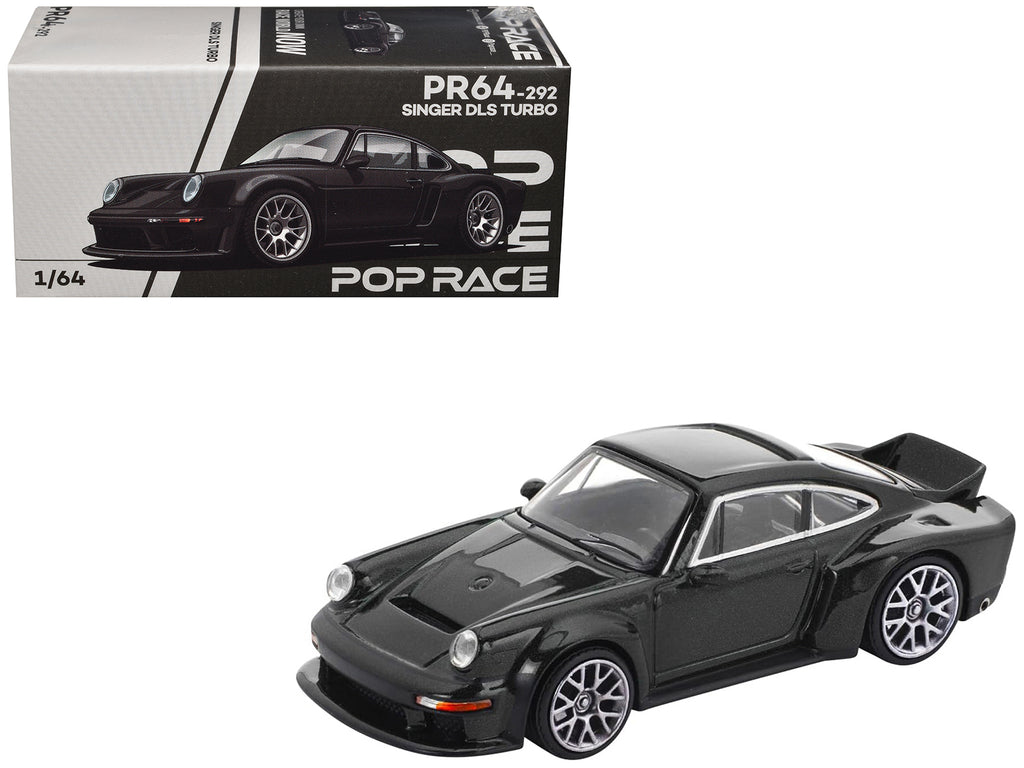 Singer DLS Turbo Black Metallic 1/64 Diecast Model Car by Pop Race