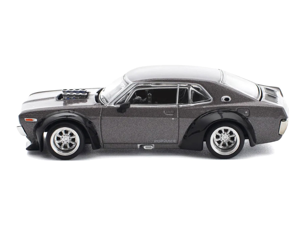 Datsun Laurel C130 RHD (Right Hand Drive) Gray Metallic 1/64 Diecast Model Car by Pop Race - image 4