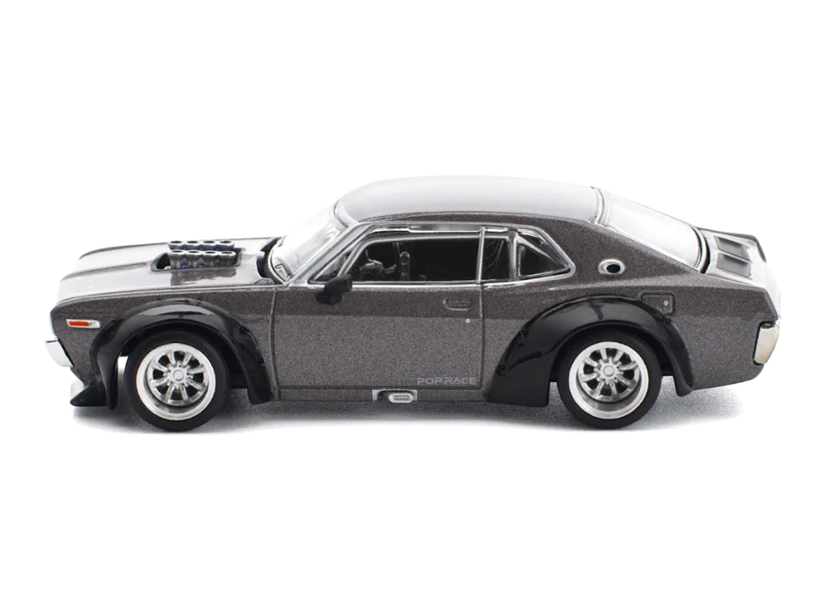 Datsun Laurel C130 RHD (Right Hand Drive) Gray Metallic 1/64 Diecast Model Car by Pop Race - image 4