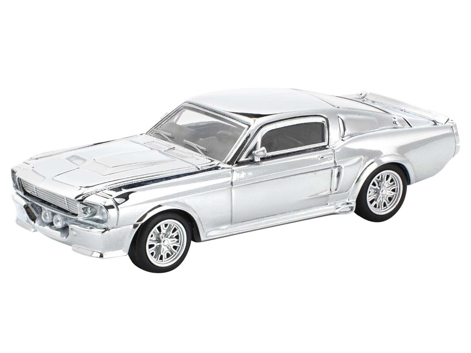 Shelby Mustang GT500 Silver Chrome 1/64 Diecast Model Car by Pop Race - image 2