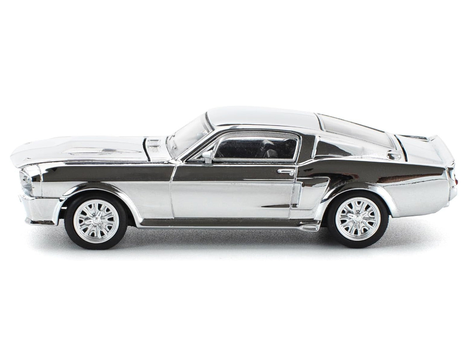 Shelby Mustang GT500 Silver Chrome 1/64 Diecast Model Car by Pop Race - image 4