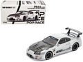 Toyota Supra "Top Secret" GT300 RHD (Right Hand Drive) Silver Metallic with Carbon Hood 1/64 Diecast Model Car by Pop Race