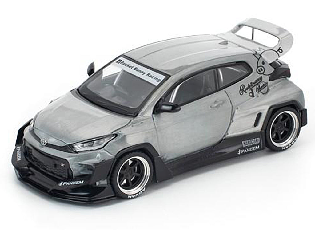 Toyota "Pandem" GR Yaris RHD (Right Hand Drive) Raw Metal 1/64 Diecast Model Car by Pop Race - image 2