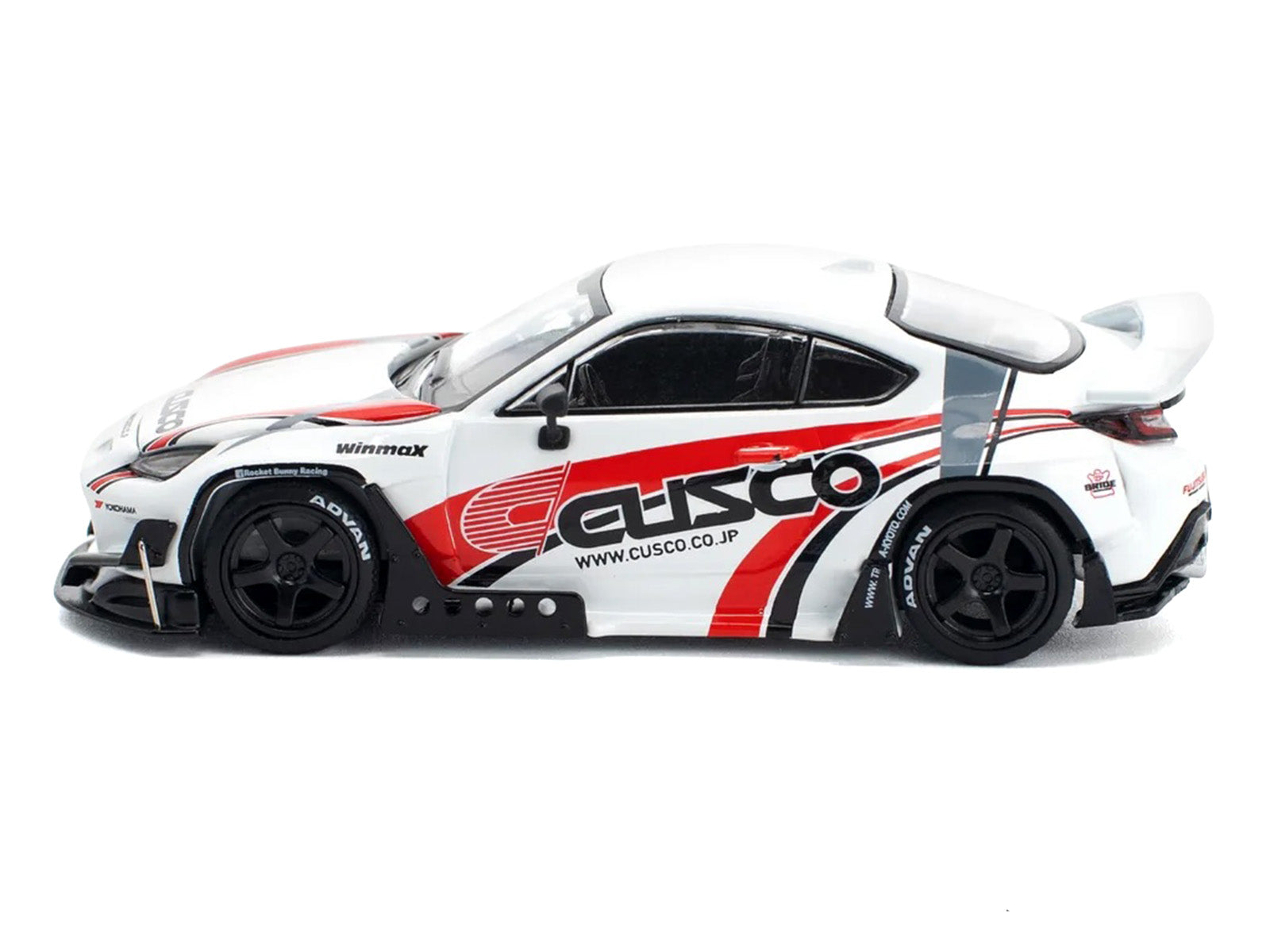 Toyota Pandem GR86 "Cusco" White with Racing Graphics 1/64 Diecast Model Car by Pop Race