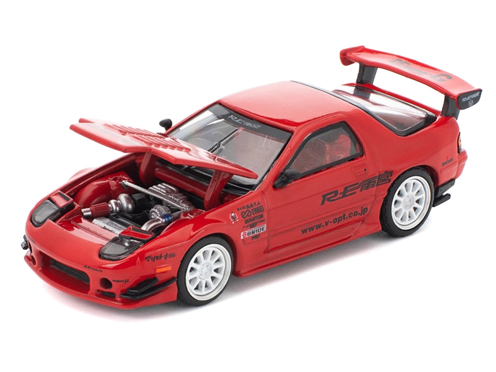 Mazda RX7 (FC3S) RE Amemiya RHD (Right Hand Drive) Red Metallic 1/64 Diecast Model Car by Pop Race