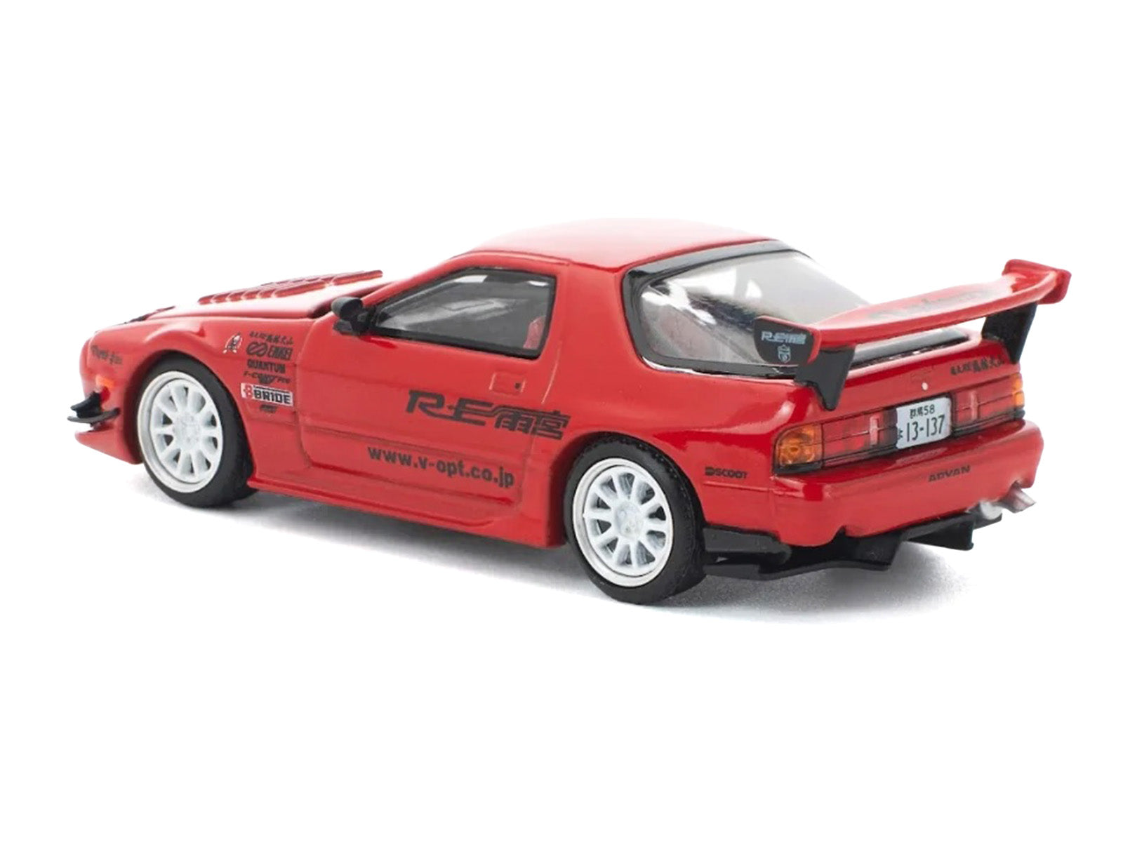 Mazda RX7 (FC3S) RE Amemiya RHD (Right Hand Drive) Red Metallic 1/64 Diecast Model Car by Pop Race